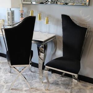 Krzesło glamour Queen Black - krzesło tapicerowane czarne