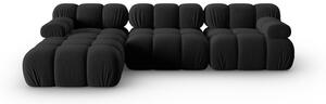 Czarna aksamitna sofa 285 cm Bellis – Micadoni Home