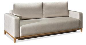 Wygodna sofa z funkcją spania codziennego stockholm piaskowa z dostawianą pufą