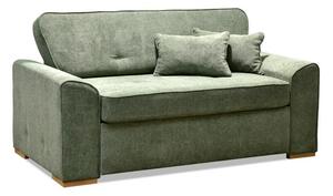Komfortowa sofa rozkładana do przodu lino jasny mech 2 osobowa do małego pokoju