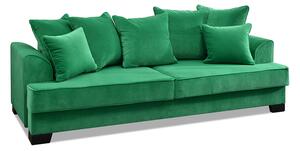 Nowoczesna sofa angielska miss bibi zielona rozkładana z poduszkami