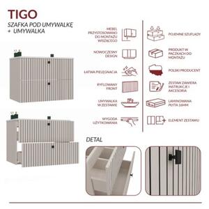 Szafka łazienkowa TIGO z umywalką kaszmir 80x47x59 1 szt