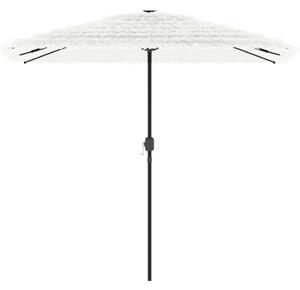 Parasol ogrodowy na stalowym słupku, biały, 248x248x248 cm
