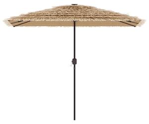 Parasol ogrodowy na stalowym słupku, brązowy, 300x200x250 cm