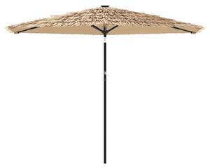 Parasol ogrodowy na stalowym słupku, brązowy, 288x288x225 cm