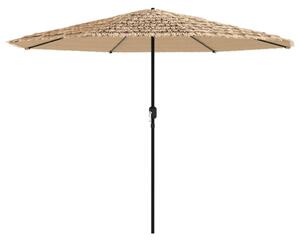 Parasol ogrodowy na stalowym słupku, brązowy, 388x388x248 cm