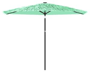 Parasol ogrodowy na stalowym słupku, zielony, 288x288x225 cm