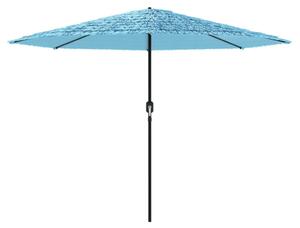 Parasol ogrodowy na stalowym słupku, niebieski, 324x324x247 cm