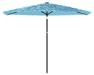 Parasol ogrodowy na stalowym słupku, niebieski, 288x288x225 cm