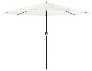 Parasol ogrodowy na stalowym słupku, biały, 324x324x247 cm