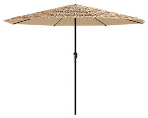 Parasol ogrodowy na stalowym słupku, brązowy, 324x324x247 cm