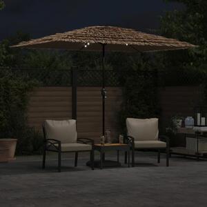 Parasol ogrodowy z LED, stalowy słupek, brązowy, 300x200x250 cm