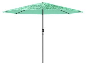 Parasol ogrodowy na stalowym słupku, zielony, 388x388x248 cm