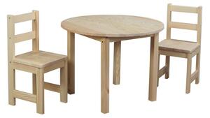 Zestaw mebli dziecięcych drewniany Stolik okrągły 2 krzesła