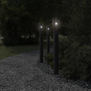 Lampa ogrodowa na słupku, czarna, 110 cm, stal nierdzewna
