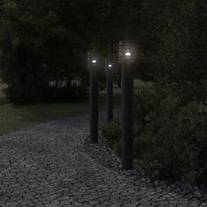 Lampa ogrodowa słupek z gniazdkiem, czarna, 110 cm, stal