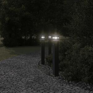 Zewnętrzna lampa stojąca z czujnikiem, czarna, 80 cm, aluminium