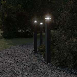 Zewnętrzna lampa stojąca z czujnikiem, czarna, 110 cm