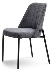 Wygodne krzesło ernest grafit tkanina na czarnych nogach do stołu