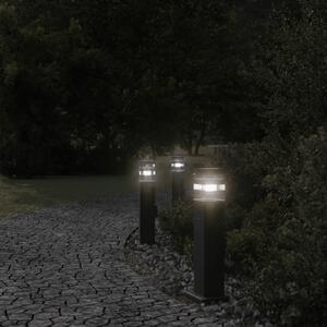 Zewnętrzna lampa stojąca z gniazdkiem, czarna, 50 cm, aluminium