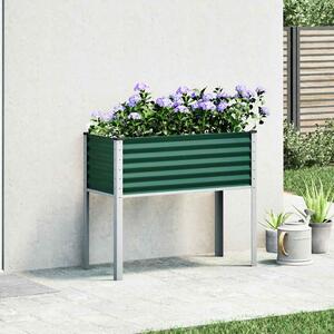 Donica ogrodowa zielona 100x45x90 cm stalowa