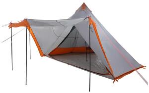 Namiot rodzinny tipi, 8-os., szaro-pomarańczowy, wodoszczelny