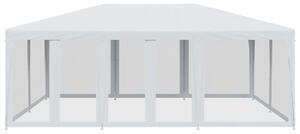 Namiot imprezowy z 10 ścianami z siatki, biały, 6x4 m, HDPE