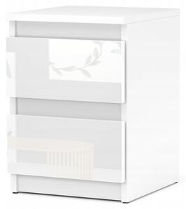 Szafka Nocna STIVMEBLE 2 Szuflady 30x30x40 cm BiaÅy Mat BiaÅy PoÅysk