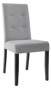 Krzesło ROSET welurowe szare lite drewno /noga czarna