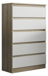 Komoda ADRIANO 70 cm do Salonu Sypialni 5 Szuflad Dąb sonoma