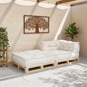 Modułowa sofa w kolorze kremowym, 70x70x54, tkanina