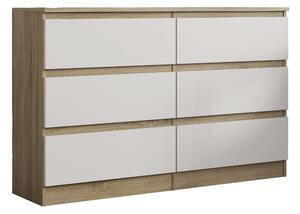 Komoda ALLEGRA 120 cm do Salonu Sypialni 6 Szuflad Dąb sonoma