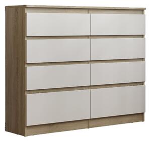 Komoda ADRIANO 120 cm do Salonu Sypialni 8 Szuflad Dąb sonoma