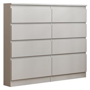 Komoda ADRIANO 120 cm do Salonu Sypialni 8 Szuflad Biały