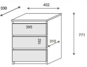 Komoda ALLEGRA 40 cm do Salonu Sypialni Dąb sonoma