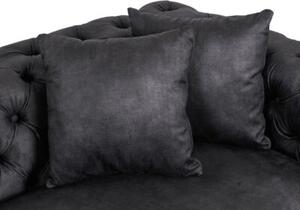 Sofa SORRENTO 3S Trzyosobowa Czarna Welurowa Nowoczesna Glamour