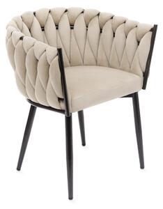 Krzesło PRINSSI welurowe beżowe 64x54x73 cm