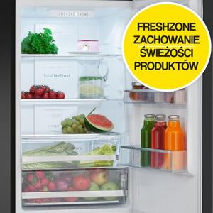 Lodówka AMICA FK4015T.2FZTHD No frost 171cm Czarny/Inox