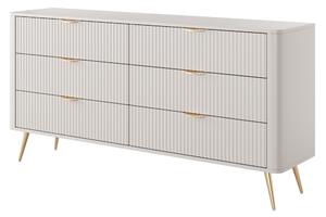 Komoda LANTANA 163 cm do Salonu Sypialni 6 Szuflad Odcienie beżu