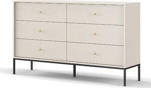 Komoda MONDO 154 cm do Salonu Sypialni 6 Szuflad Odcienie beżu