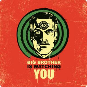 Ilustracja Big Brother is watching you illustration, Man_Half-tube