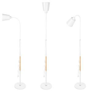 Lampa podłogowa MASTERLED Koko E27 LED 145cm regulowana stojąca biała drewno