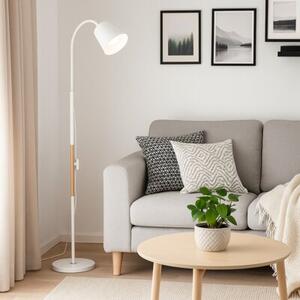 Lampa podłogowa MASTERLED Koko E27 LED 145cm regulowana stojąca biała drewno