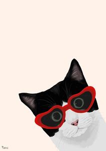 Ilustracja Vintage Cheeky Cat, Tara Royle