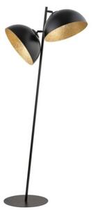 Lampa podłogowa pochylona biała dwie czarno-złote kopuły 2xE27 15W Sfera Sigma Lighting