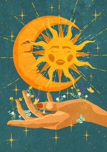 Ilustracja Sun and moon in my hand, Raissa Oltmanns