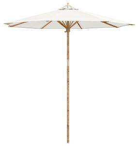 Parasolka ogrodowa Kremowa biel Ø 240 x 260 cm Bambus