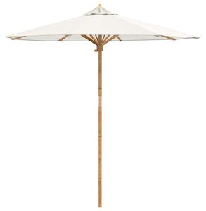Parasolka ogrodowa Kremowa biel Ø 217 x 230 cm Bambus