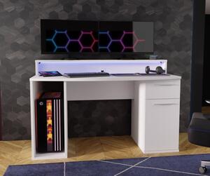 Biurko gamingowe z oświetleniem RGB Ayo 219B3-Z12M białe