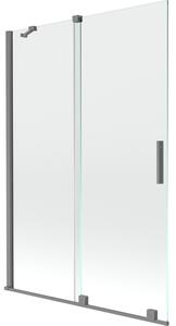 Mexen Velar parawan nawannowy 2-skrzydłowy rozsuwany 120 x 150 cm, transparent, gun metal - 896-120-000-01-95